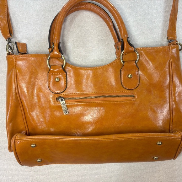 Coach Ashley Cognac Leather Satchel Crossbody Shoulder Bag Horse Carriage - Picture 8 of 15